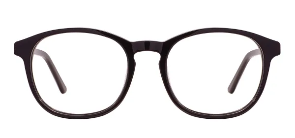 Acetate Oval Glasses Frame With Spring Hinge - Black