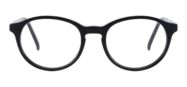 Acetate Oval Eyeglasses - Black