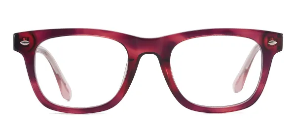Rectangular Acetate Optical Frame - Red