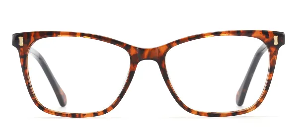 Rectangular Acetate Optical Glasses - Brown