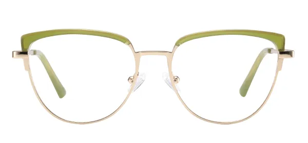 Metal Cat Eye Eyeglasses - Green