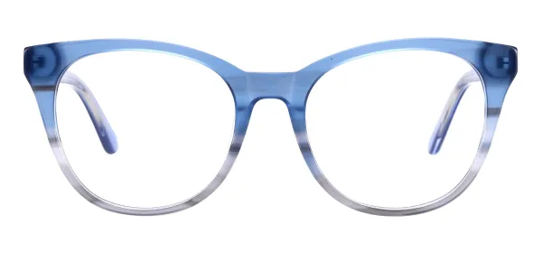 Clear Cat Eye Glasses - Blue