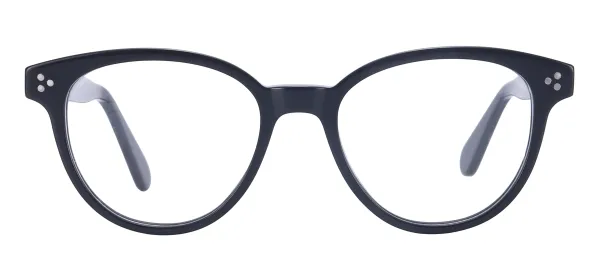Vintage Round Eyeglasses - Black