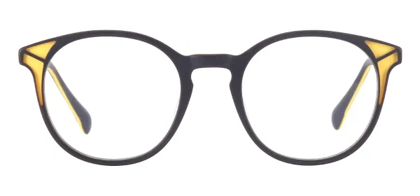 Kids Round Eyeglasses - Black Yellow