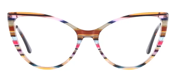 Cat Eye Women Glasses Frame - Brown