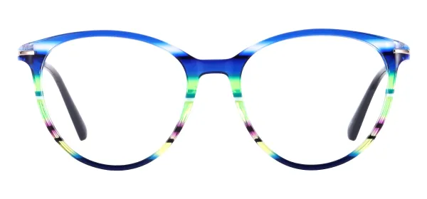 Floral Acetate Eyeglasses - Blue