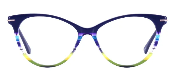Cat Eye Colorful Glasses - Blue Green