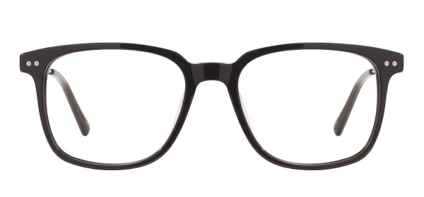 Large Square Acetate Glasses Frame - Black
