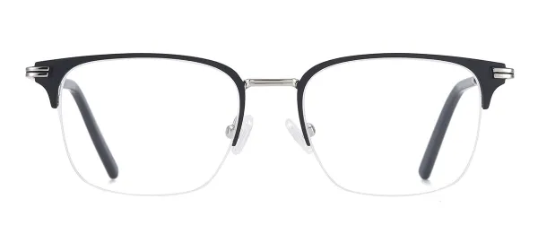 Rectangle Half Rim Eyewear Frames - Silver