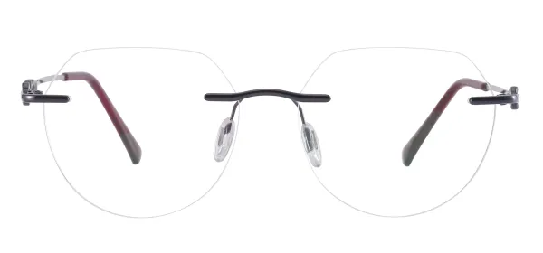 Round Rimless Spectacles - Purple