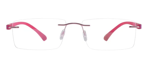 Rimless Rectangular Eyeglasses - Pink