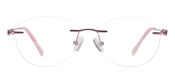 Oval Rimless Spectacles - Pink