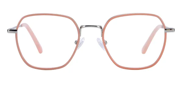 Women Square Eyeglasses - Silver Pink