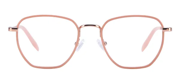 Metal Square Eyeglasses - Rose Gold