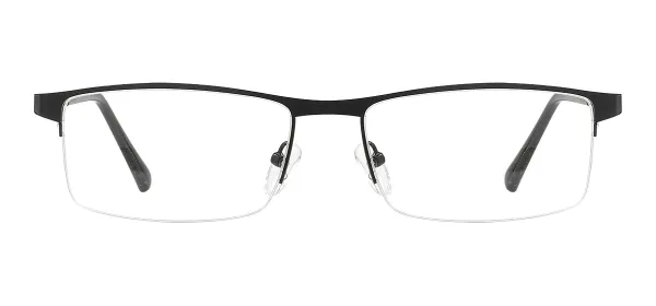 Metal Rectangular Eyeglasses - Black