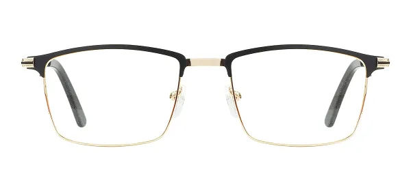 Square Full Rim Eyeglasses - Black Gold