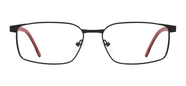 Large Metal Eyeglasses - Black Red