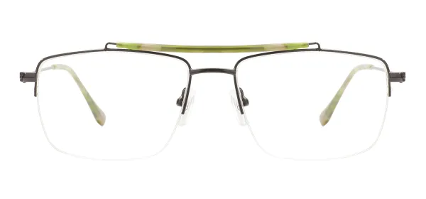 Metal Half Rim Eyeglasses - Black