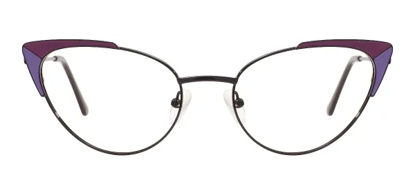 Colorful Cat Eye Eyeglasses - Black