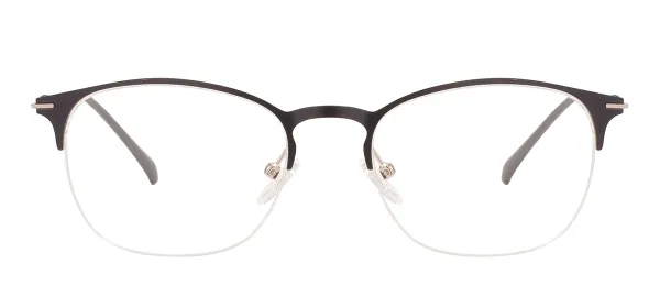 Oval Half Rim Metal Glasses Frame - Black Gold