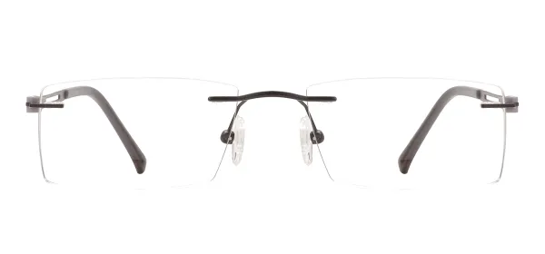 Metal Rimless Glasses Frame - Black