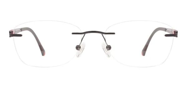 Oval Rimless Metal Glasses Frame - Black
