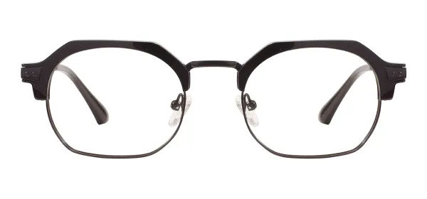 Metal Square Browline Frames - Black