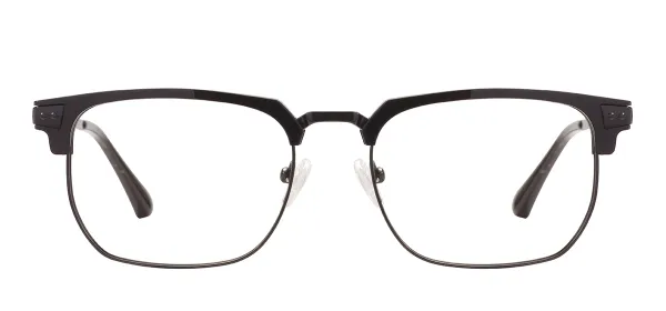 Large Metal Square Browline Frames - Black