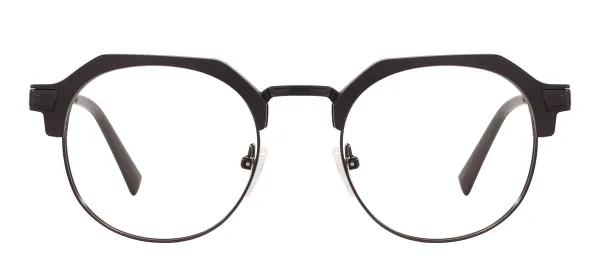 Metal Oval Browline Frames - Black