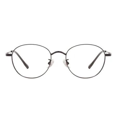 Metal Oval Glasses Frame With Titanium Temple