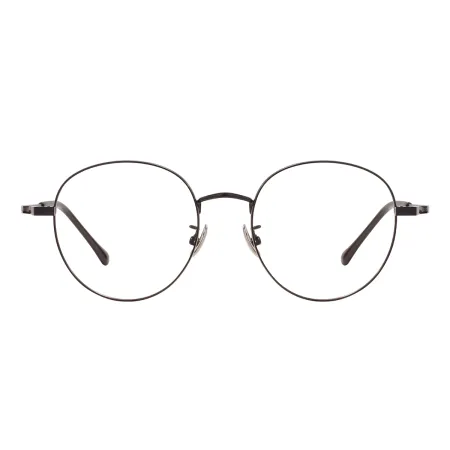 Metal Oval Glasses Frame With Titanium Temple