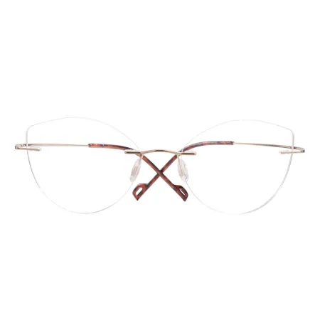 Metal Cat Eye Rimless Glasses Frame