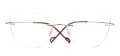 Metal Cat Eye Rimless Glasses Frame