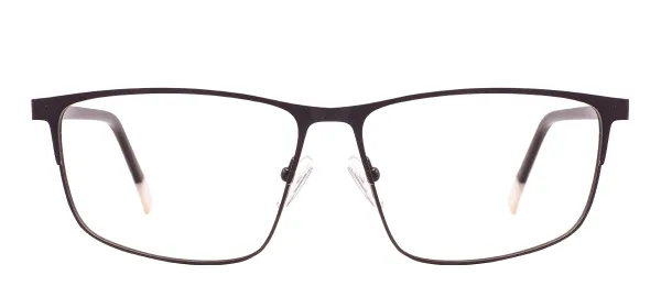 Metal Large Glasses Frame With Spring Hinge - Black