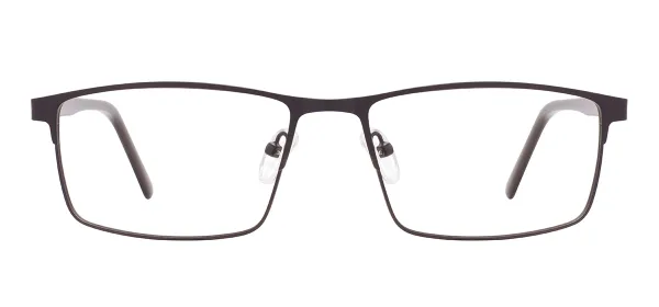 Metal Large Rectangular Glasses Frame With Spring Hinge - Black