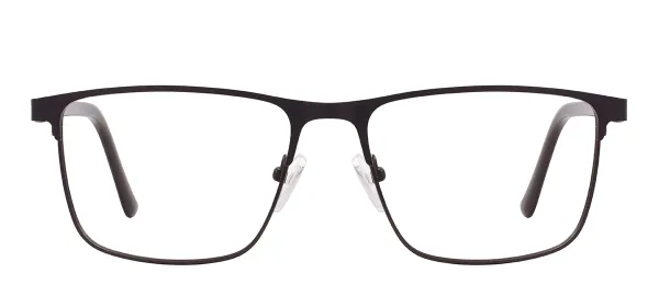 Metal Square Glasses Frame With Spring Hinge - Black