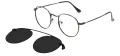 Metal Round Glasses Frames With Clip On With Spring Hinge