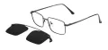 Metal Rectangular Glasses Frames With Clip On With Spring Hinge