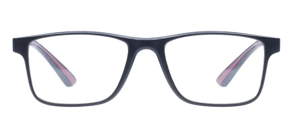 TR90 Rectangular Glasses - Black Red