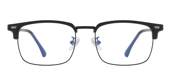 Rectangular Browline Eyeglasses - Black