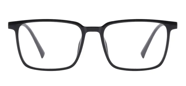 Transparent Rectangular Glasses - Black