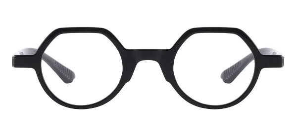 Men And Women Pure Plastic Eyeglasses - Black