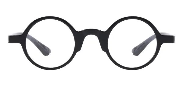 Men And Women Pure Plastic Eyeglasses - Black